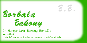 borbala bakony business card