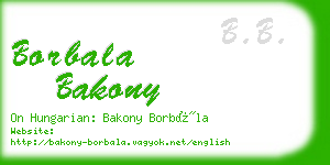 borbala bakony business card